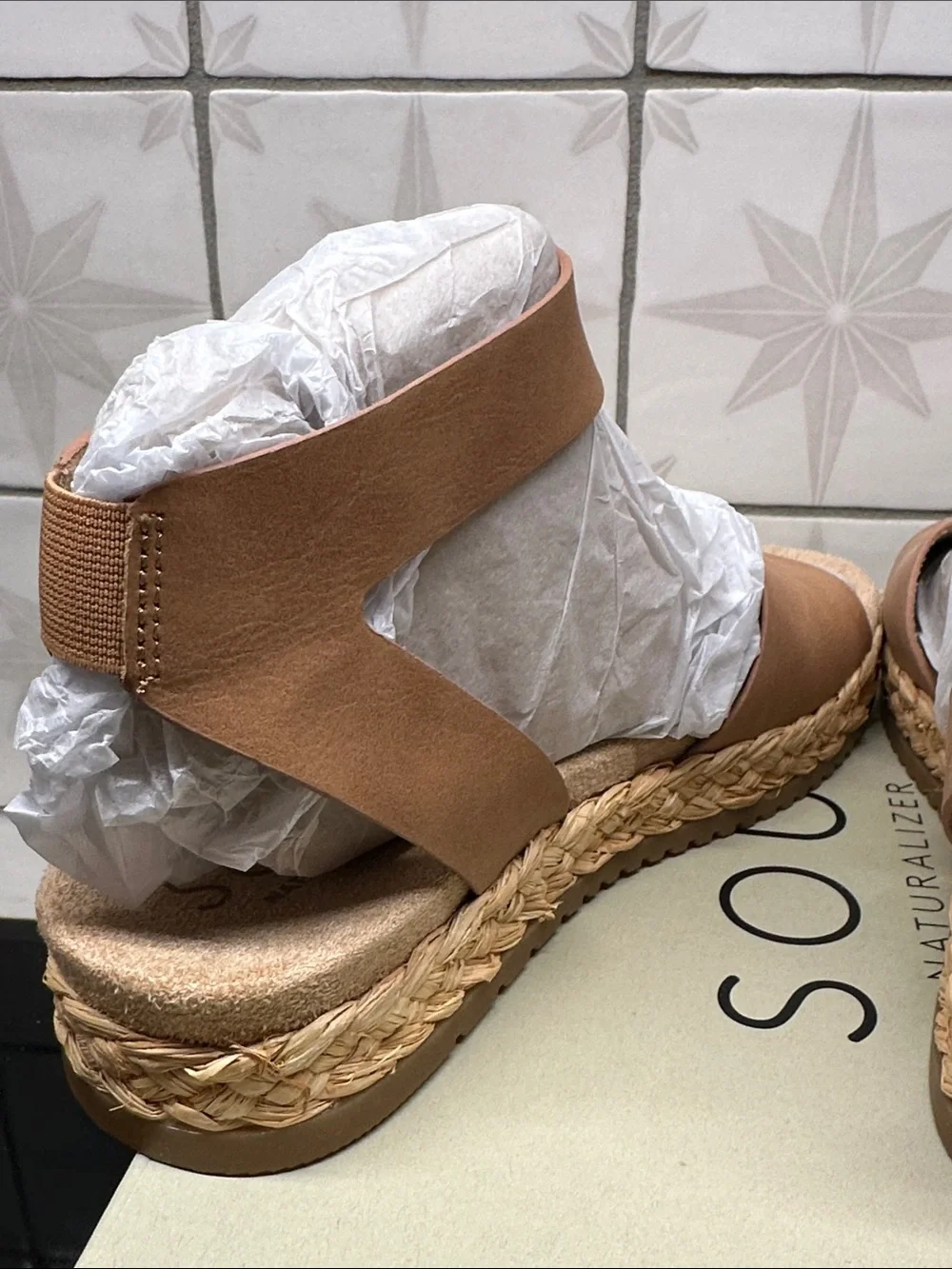 SOUL by NaturalizerWomen’s Tan Espadrille Wedge Sandals - Deara Size 6.5 NIB